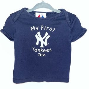 Majestic”My first yankees tee” navy blue shirts for 6-9M